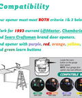 Compatibility guide for Universal Garage Door Opener Remote For 1993 To Present Compatible With Chamberlain And Craftsman Openers