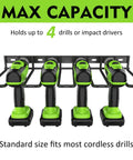Power Tool Organizer With Wall Mount Drill Holder Thickened Rack Heavy Duty 50 Lb Garage Storage showing 4 drills