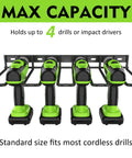 Power Tool Organizer Wall Mount With Adjustable Design For Garage Storage And Quick Access, Heavy Duty Tool Rack holding 4 drills