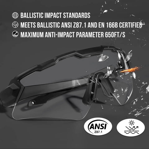 Range Ready Badass Tactical Shooting Glasses With Sick Anti Fog Coating And Legit Impact Resistance Featuring Three Swappable Tinted Lenses Plus Rugged Hardside Travel Case