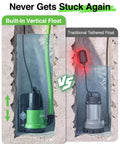 Comparison of Heavy Duty 1 HP Submersible Water Pump With Smart Float Switch and traditional tethered float designs.