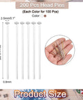 Flat Head Pins For Jewelry Making 200 Pcs 35mm 20 Gauge Brass Head Pins In White And Purple Bronze Perfect For Earrings Necklaces Bracelets Beadwork DIY Craft Projects, 35mm brass pins size chart