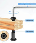 Heavy Duty Hex Drive Socket Cap Bolts M6 X 12 Mm For Furniture Assembly And Leather Jobs 20 Pack installed in wooden beams showing tight connection.