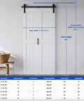 Front view of Space Saving Bifold Barn Door Kit 36 By 84 Inches With MDF Bi-Fold Sliding Closet Doors Hardware Included White.