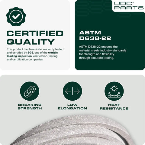 Beefed Up Replacement Mower Deck Belt 0.67 Inch Wide 152 Inch Long Aramid Cord For Hustler FasTrak 54 Inch ASTM Certification