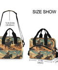 Desert Cowboy Style Insulated Lunch Bag 10L Cooler Tote Leakproof Portable with shoulder straps and cowboy print, size display
