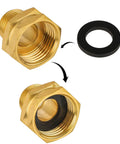 40 Piece Garden Hose Washer Set With Durable Silicone O Rings And Abrasion Resistant Gasket Washers For Leakproof No Drip Connections On Standard Three Quarter Inch Hose Fittings, Weatherproof And Long Lasting Seals For Everyday Yard Work. brass hose fitting with black washer installed