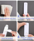 Steps to use Damage Free Picture Hangers 100 Pack Adhesive Strips No Nails Hooks for Home Kitchen Bathroom Door Closet White