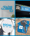 Blue ABS Two Color Laser Engraving Plastic Sheet 11.8 By 6.49 By 0.05 Inch Ideal For Interior Signs Badges Trophy Boards