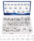 580 Piece Aluminum Oil Drain Plug Crush Washer Gasket Set Includes 18 Sizes M6 M8 M10 M12 M14 M16 M18 M20 M22 M24 For Automotive Engines And Transmissions, Corrosion Resistant, High Temperature Tolerant, Easy Fit And Leak Proof.