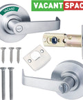 Vacant Or In Use Bathroom Indicator With Privacy Handle Lock And Extra Large Window ANSI Grade 2 Stainless Steel, parts view