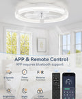 Slick 20 Inch Low Profile Ceiling Fan With Light Remote 7 Blades smooth airflow view with integrated LED lighting and app control.