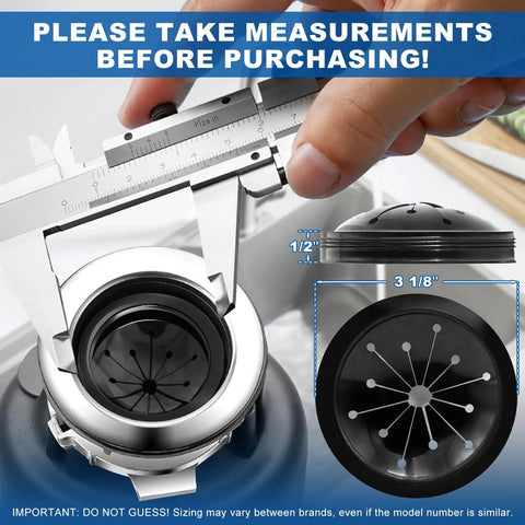 Caliper measuring Splash Guard Collar For Garbage Disposals 3 1 8 Inch Multi Function Drain Plugs Sink Baffle in diagram