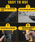 Experience Total Cordless Freedom With This Brushless Electric Rivet Gun Compatible With DeWalt 20V Battery features step-by-step usage guide.