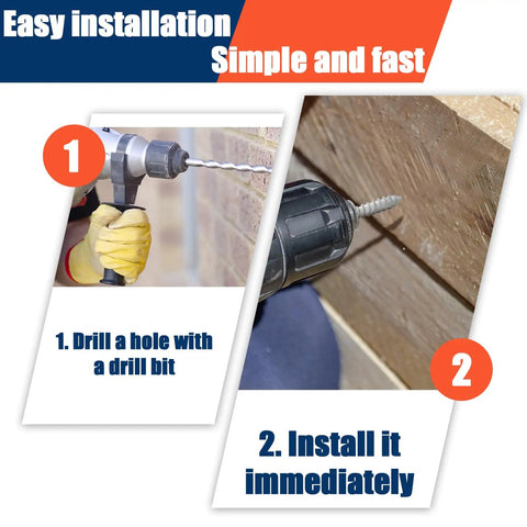 Step-by-step guide for installing 60 Pack Half Inch By Two Inch Lag Bolts And Washers Kit Hot Dip Galvanized Hex Lag Bolts.