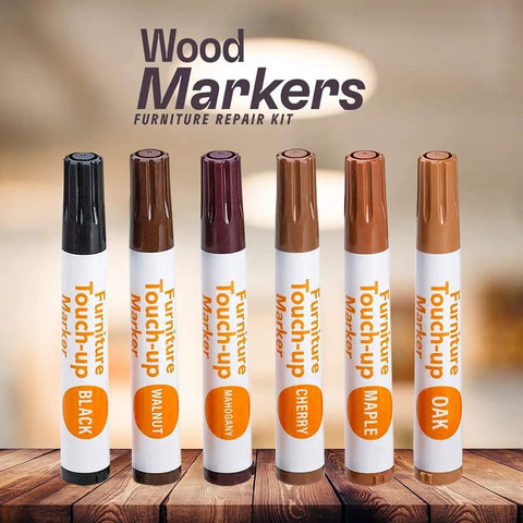 13 Piece Wood Stain and Scratch Repair Kit for Furniture With Markers and Wax Sticks Quick Fix for Scratches Stains and Scuffs