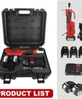 Heavy Duty Electric Hydraulic Pipe Press Tool Portable Crimping Machine With 38kn Max Pressure And 42mm Stroke for copper pipes in a case.