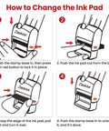 How to change the ink pad for the Slick Adjustable Received Date Stamp for Offices and Businesses. Step-by-step guide.