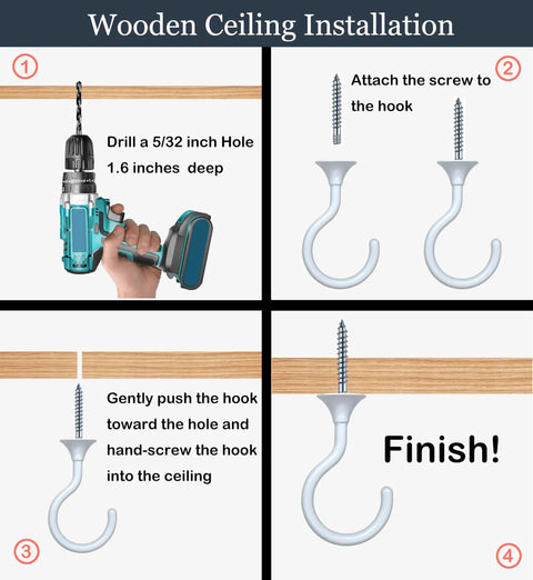 Heavy Duty Ceiling Hooks Set With Hardware For Hanging Plants And Decor Cavity Wall Fixings Easy Installation guide
