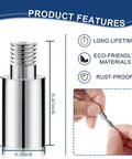 Product dimensions and features of Rock Solid 40 Piece Scrapbook Extension Posts And Screws, showing size and use.