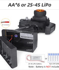 Back view of the 5 Channel 2.4GHz RC Transmitter And Receiver Combo with battery compartment open, showing JST connector compatibility.