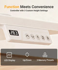 Electric Standing Desk With Three Memory Presets, 40 By 24 Inch Sit To Stand Desk control panel with LED display and buttons