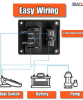 3 Way Bilge Pump Switch Panel For Boats Automatic Off Manual 12V 24V Marine Switch With Built In 15 Amp Circuit Breaker Float Switch Plug And Play Ready Durable Marine Electrical Control Panel wiring diagram