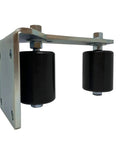 Sliding Gate Guide Post Rollers 3 Inch Black L Bracket Mount With Rear Adjustable Bracket And Double Hard Nylon Rollers