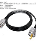 RG58 UHF Coax Extension Cable From Male To Female Killer Low Loss PL 259 Jumper For CB And Ham Radios 6.6 Ft Long