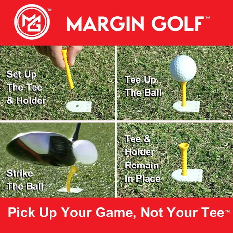 Driving Range Tee Holder With Flexible Tees That Stay Put On Grass Easy Adjustable Height Durable Unbreakable Plastic Tees