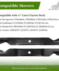 High Lift Mower Blades For 46 Inch Deck Replacement 2 Pack For Husqvarna YTH Series Craftsman And Poulan Pro, top view of blades
