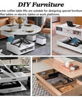 Stylish Compact Electric Lift Coffee Table With Quiet Motor And Wireless Remote For Small Spaces, Durable Folding Frame great for functional use.