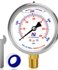 Top Notch Pro Grade Pool And Home Pressure Gauge 0 To 60 PSI With Two And A Half Inch Dial Glycerin Filled Stainless Steel Case Quarter Inch NPT