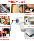 Wall Mounted Bubble Wrap Dispenser with foam cushioning roll for packing glass, wine bottles, dishes, and electronics.