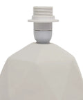Geometric Concrete Table Lamp With White Fabric Drum Shade, featuring top view of concrete base, Tiny Dope Compact Desk Light