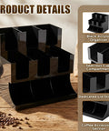 Cup And Condiment Station Organizer For Coffee Bar, Acrylic Dispenser With Nine Compartments For Cups Lids Pods Sugar