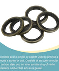 Bonded sealing washers, M14, 19.5x14x2mm, carbon steel with nitrile rubber gasket, pack of 5