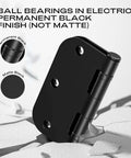 Matte Black 18 Pack Interior Door Hinges 3.5 Inch 5/8 Radius Round No Squeak Ball Bearing in permanent black finish