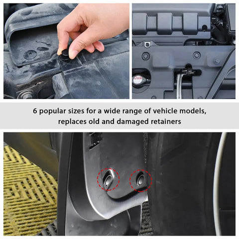 Detail of 200 Piece Car Retainer Clip Kit For Bumpers And Door Trim Universal Plastic Rivets Fasteners installation