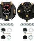 Two Sets 3500 Lb Trailer Hub Kit With 5 Lug 4.5 Inch Bolt Pattern Pre Greased For Easy Installation Fits 1-1/16 To 1-3/8 Inch Spindles