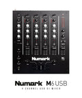 Four Channel DJ Mixer With Built In Audio Interface Three Band EQ Mic Input Replaceable Crossfader Slope Control