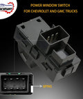 Swap In OEM Style Power Window Switch For Passenger Front Right Or Rear Left Or Right That Fits GMC Acadia Sierra Silverado Tahoe And Other Models From 2006 To 2015 Window Button Module, focusing on connector pins and design details.