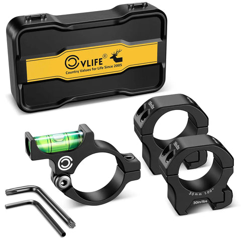 Scope Level With 30mm Scope Rings Kit For Picatinny Rails Anti Cant Bubble Level with quick release mounts and tools