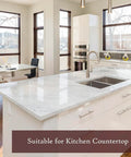 Marble Look Contact Paper Easy Peel And Stick White Wallpaper 24 Inch By 78 Inch 2 Pack For Countertops Bathroom Vanities And Cabinets Renter Friendly Waterproof Durable Vinyl on kitchen countertop