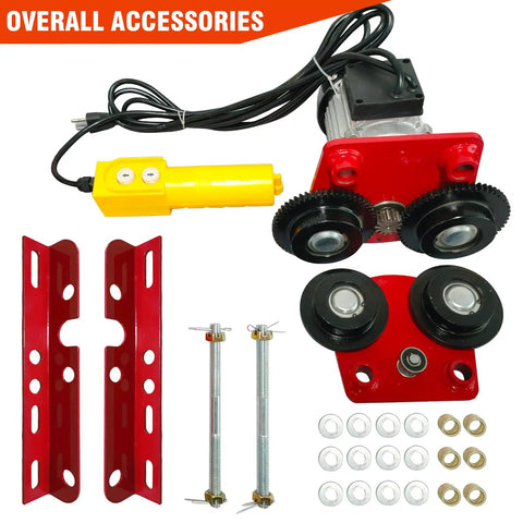 Workhorse Electric Trolley For Power Hoist 1 Ton Capacity 2204 Lbs Fits 2.68 To 4.33 Inch I Beam PA200 To PA1000 Hoists