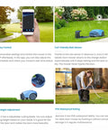 Smart Robot Lawn Mower For A Quarter Acre With App Control And Auto Charging displayed in various usage and adjustment settings