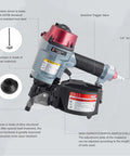 CN55 15 Degree Siding Nailer Coil Type with 1/4 in air fitting and high-strength alloy nose for wood projects