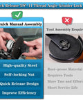 Person attaching 5/8-11 Thread Angle Grinder Flange Nut Locking Nut Quick Release For Heavy Duty Grinding to an angle grinder