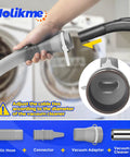 Connecting parts of Dryer Vent Cleaner Kit 2 Piece Upgrade Pro Grade Quick Lint Removal And Airflow Restore With Vacuum Hose Attachment