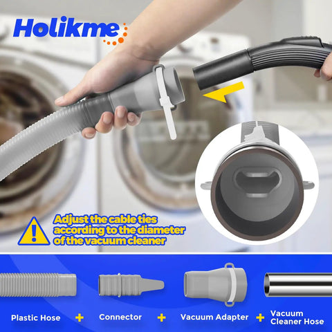 Connecting parts of Dryer Vent Cleaner Kit 2 Piece Upgrade Pro Grade Quick Lint Removal And Airflow Restore With Vacuum Hose Attachment
